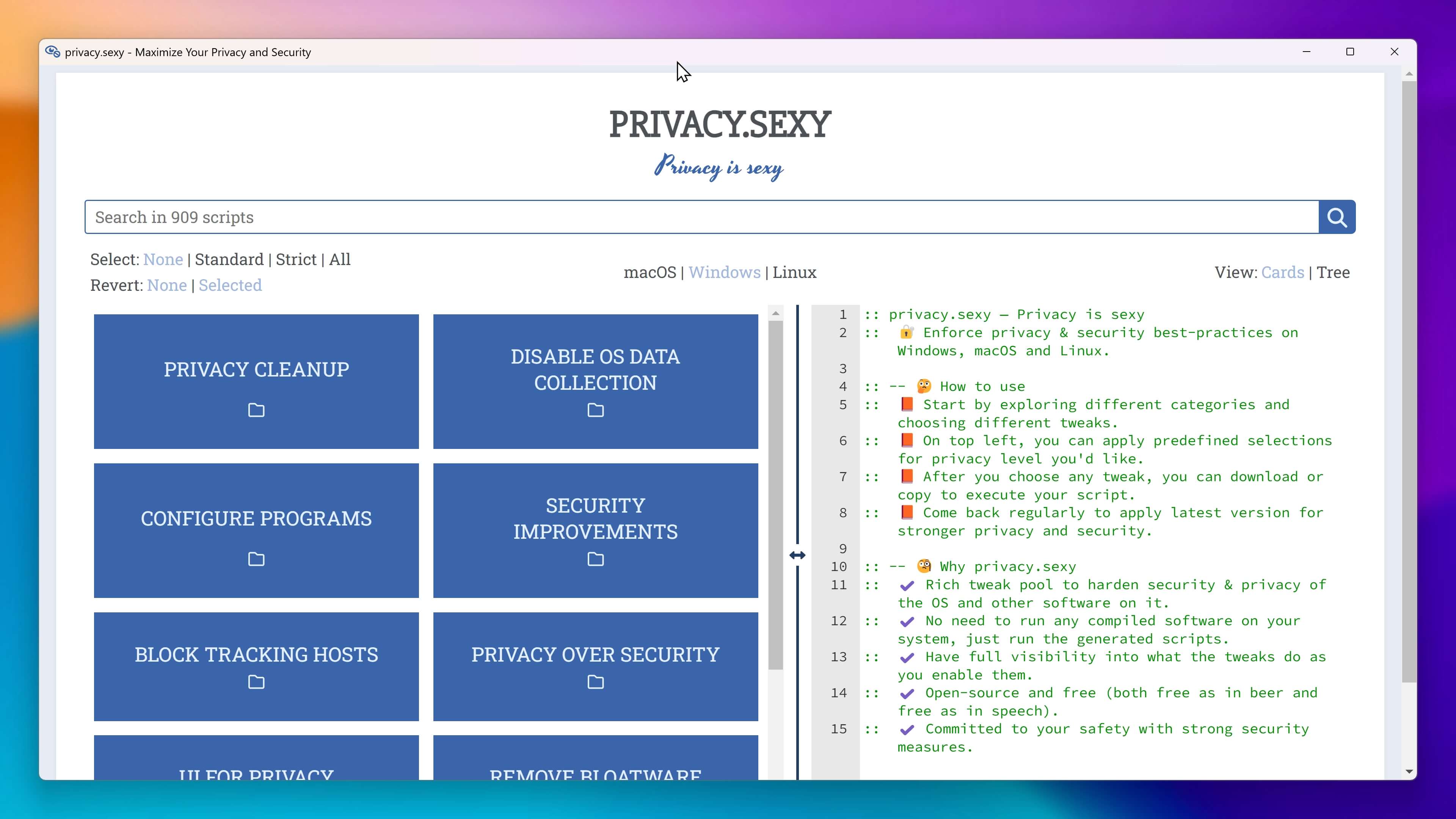 privacy.sexy desktop